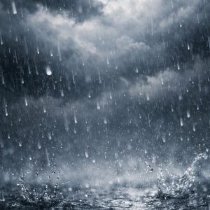 Heavy rain falling in a dark stormy sky with dramatic lighting – FHD cellphone wallpaper
